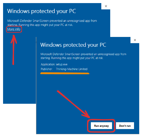 Windows SmartScreen Warning