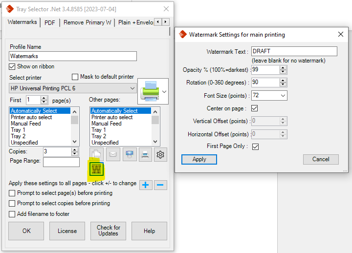 Configuración de Marcas de Agua